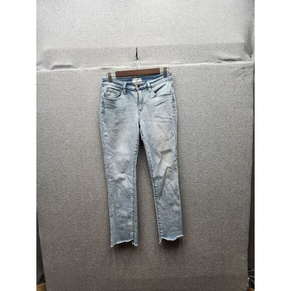 Root Denim Light Wash Distressed Raw Hem Skinny Jeans Size 7 - Picture 1 of 6